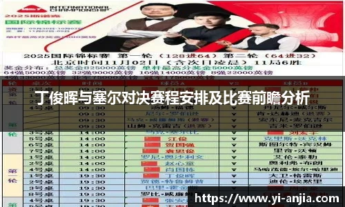 丁俊晖与塞尔对决赛程安排及比赛前瞻分析